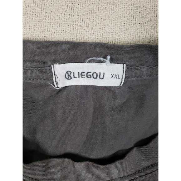 Kliegou Shirt Mens XXL Black Crew Neck Short Sleeve Pullover Tee Regular Fit - Picture 4 of 9